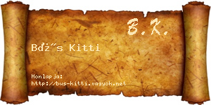 Bús Kitti névjegykártya
