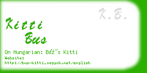 kitti bus business card